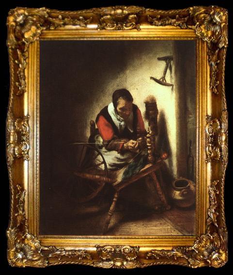 framed  Nicolas Maes A Woman Spinning, ta009-2